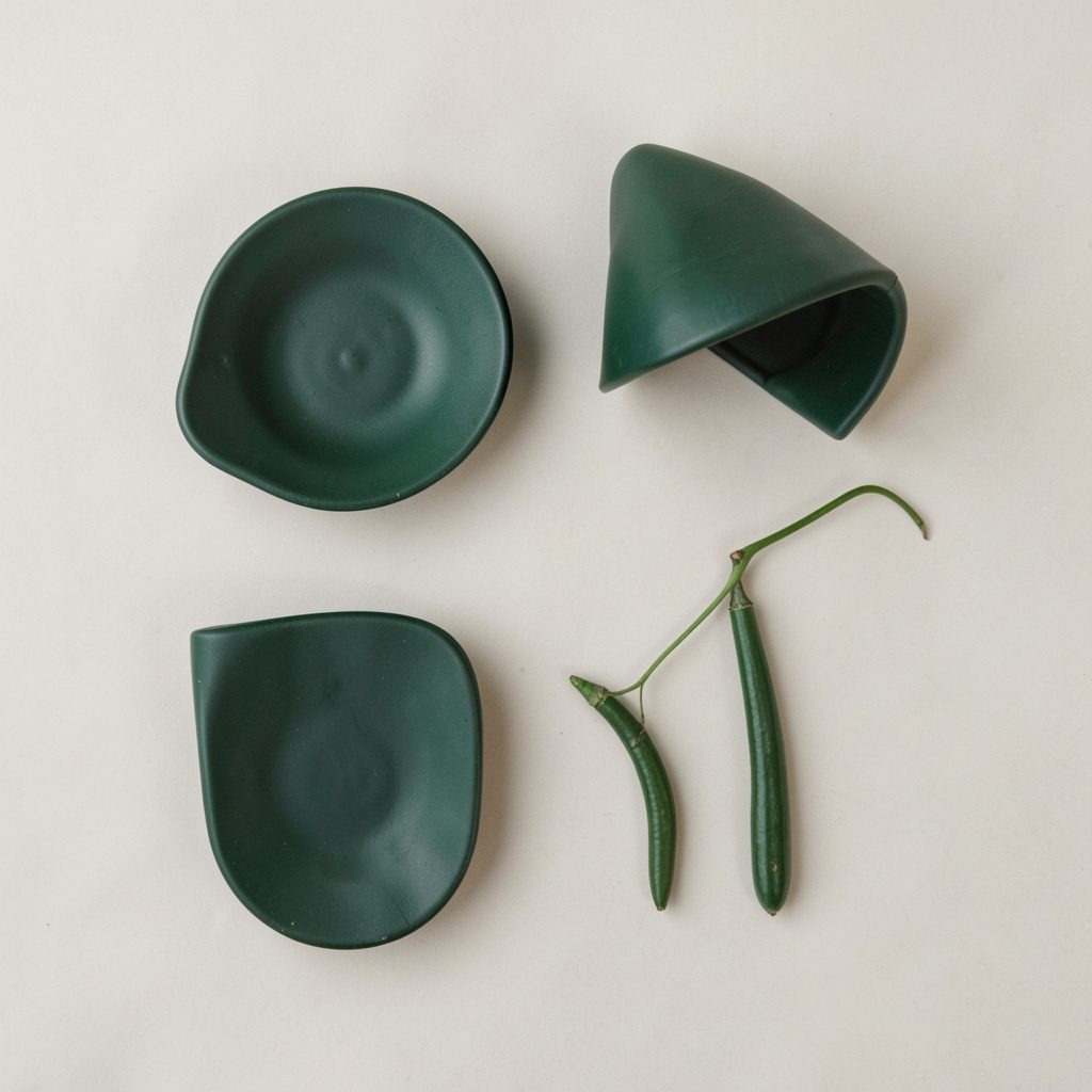 Overhead flat-lay of two LunaR editions side by side on a soft green desk mat